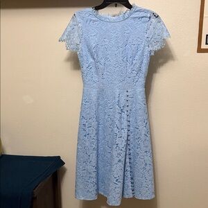 Handmade Elegant 50s Style Light Blue Lace Dress Sz XS, New 💙